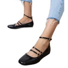 Crne balerine lakirane kopčama crna 2