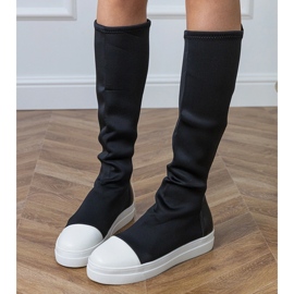 Crni materijal Sportske čizme s elastičnim gornjim dijelom crno 2