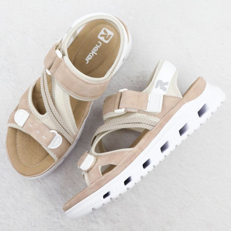 Ženske sandale Rieker 64064-31 bež ružičasta 1