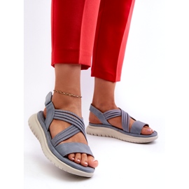 Evento Lagane, udobne ženske sandale na čičak, plave, Ceclea plava 2