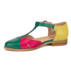 Olivier Ženske kožne sandale 4240/35 Ziel/Roz/Zol zelena 1
