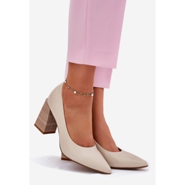 EVento Kožne pumpe na post bež 1