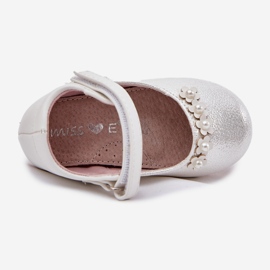 EVento Čičak dječje balerine s bijelim cvjetovima bijela 1