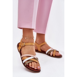 Sergio Leone Ženske sandale sa Sergiom Leone SK090H zamahne pruge žute žuta boja 2