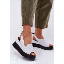 Ženske kožne sandale za drevni Artiker 52C0483 White bijela 2