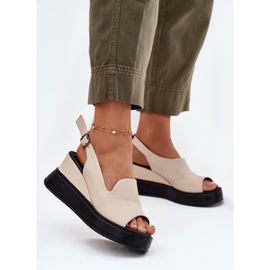 Ženske kožne sandale za drevni Artiker 54c0401 bež 2