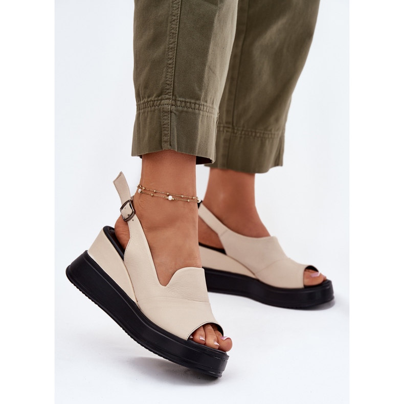 Ženske kožne sandale za drevni Artiker 54c0401 bež 2