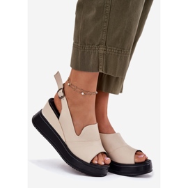 Ženske kožne sandale za drevni Artiker 54c0401 bež 1