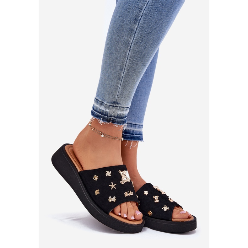 Vinceza Ženski antilop lepršaju s Vincezom 66741 Crni pinovi crna 1