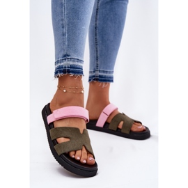 Vinceza Ženski leteći leteći s Vincezom 17401 PINK-PINK VERCRO zelena 2