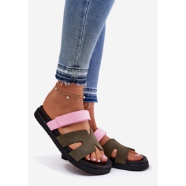 Vinceza Ženski leteći leteći s Vincezom 17401 PINK-PINK VERCRO zelena 1