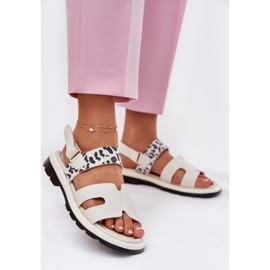 Vinceza 66780 bež leopard sandale s ravnim potpeticama 2