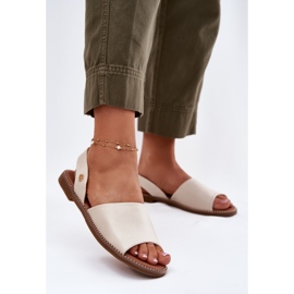 EVento Ženske ravne sandale eko kože bež 2