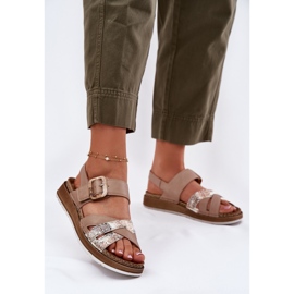 Ženske sandale s inblu GS000056 bež 2