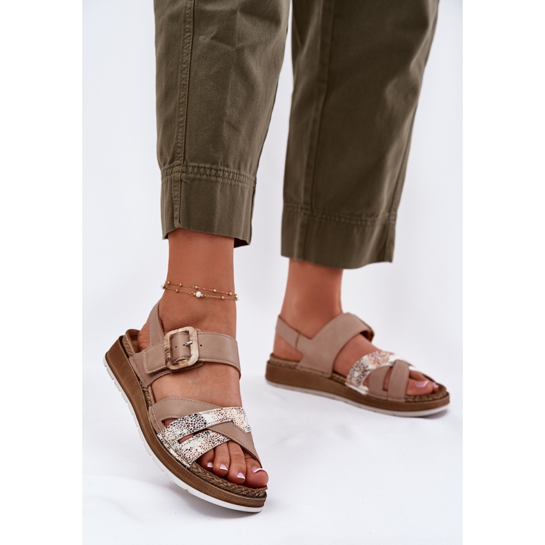 Ženske sandale s inblu GS000056 bež 2