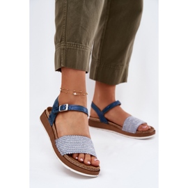 Ženske sandale s pletenicom na plavom traku Inblu GS000050 plava 2