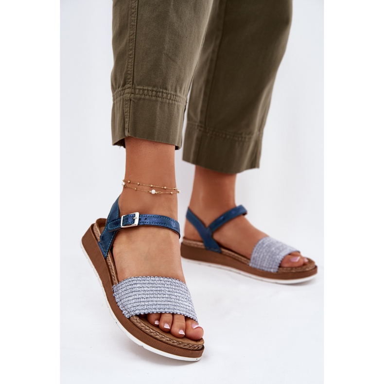 Ženske sandale s pletenicom na plavom traku Inblu GS000050 plava 2
