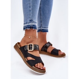 Lagane ženske flip jarbole s inblu GS0000555 crnom kopčom crna 2