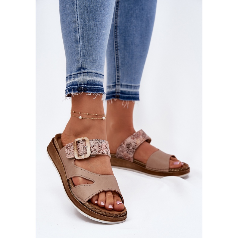 Lagane ženske flip jarke s inblu GS000055 bež 2