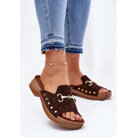 Ženske papuče od antilop -a inblu tf0002k smeđa 2