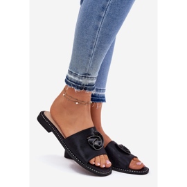 S.Barski Ženski jastuci s ravnim petom s ukrasnim KV51-007 crni detalj crne crne boje crna 1