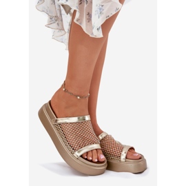 S.Barski Ukrašeni ženski jastuci na platformi s mrežicom S. Barski My51-016 Złote zlatna 1