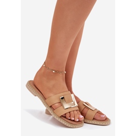 Ženski ravni flip jarudi s ukrasnim detaljima Artiker 56C1335 bež 1