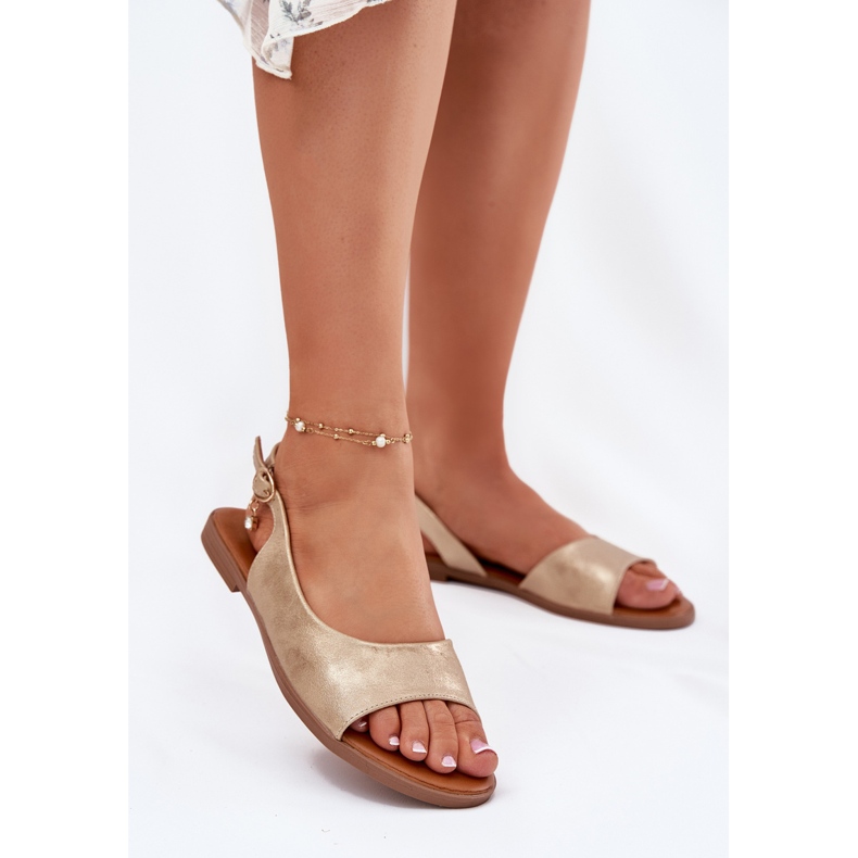 EVento Ženske sandale s ravnim slovima zlata zlatni 2