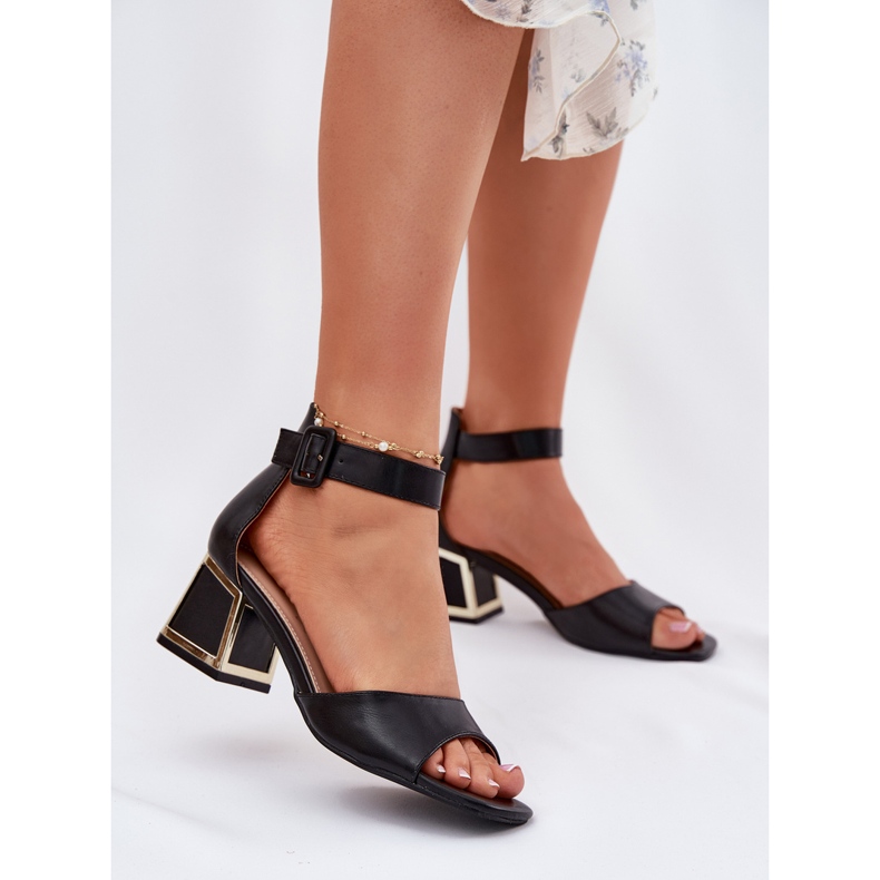 EVento Ženske sandale na visoku petu crne crna 2