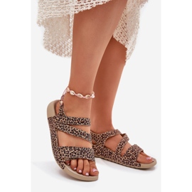 Ženske kožne sandale Zazoo K1004 leopard print smeđa 1