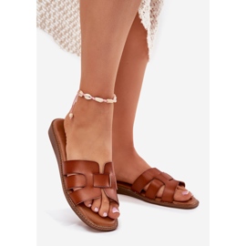 Boto Ženske papuče s eko kožom kamile Lisanoria smeđa 1