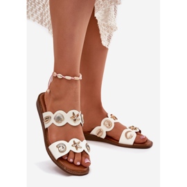 Ženski flip jahuri sa zlatnim igle bijelim bijela 1