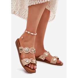 Ženski prelepoljci sa zlatnim igle bež 1