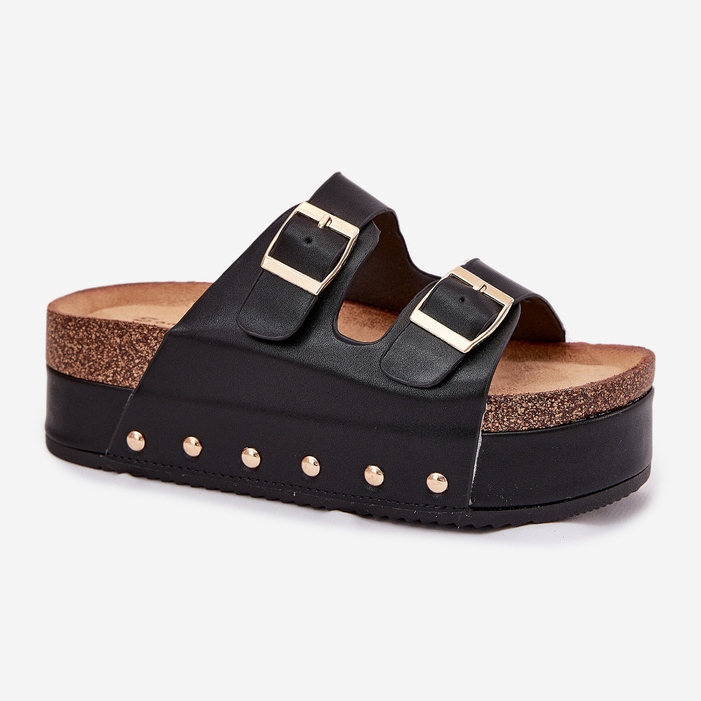 Ženski klip s kopčama na ogromnoj platformi crno 1