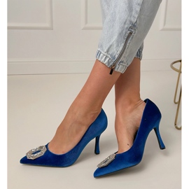 Mornarsko plave pumpe na pin s cirkonima plava 1