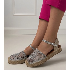 Silver Openwork Espadrilles sandale srebro 1