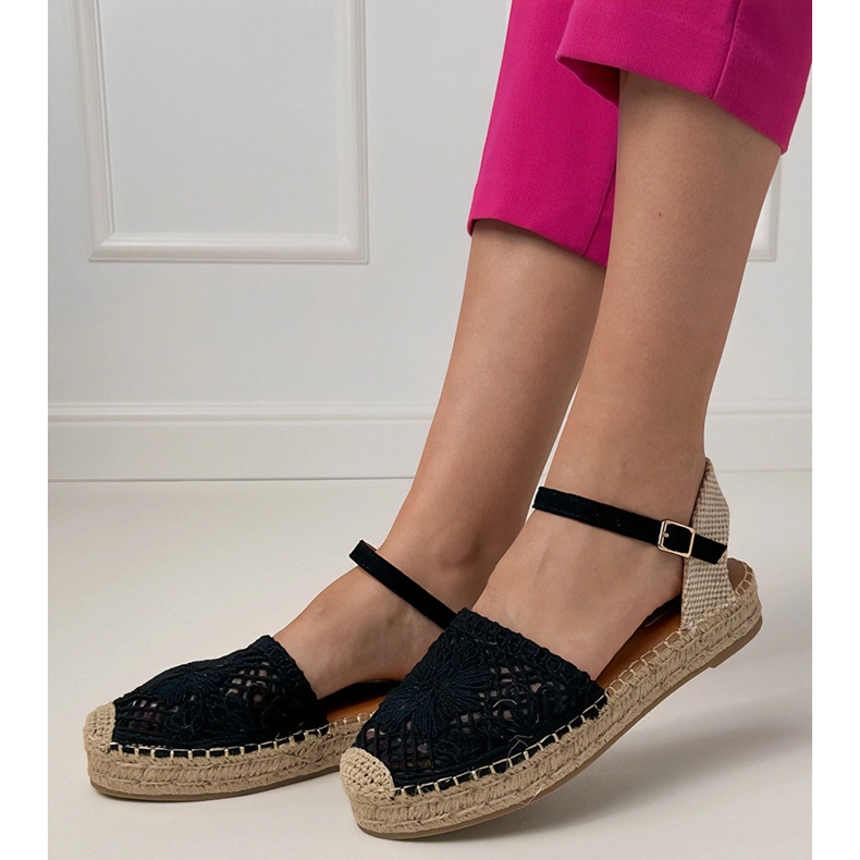 Crne espadrilles otvorene sandale crna 2