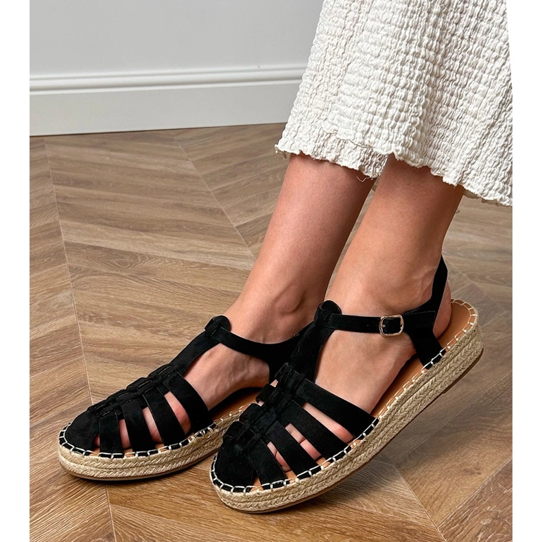 Crne sandale Espadrilles Gladijator iz Ekozamszua crna 1