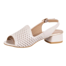 Olivier Ženske otvorene kožne sandale N1871 ecru bež 1