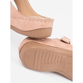 Seastar Papuče na niskom klinu s ružičastim kopčama ružičasta 2