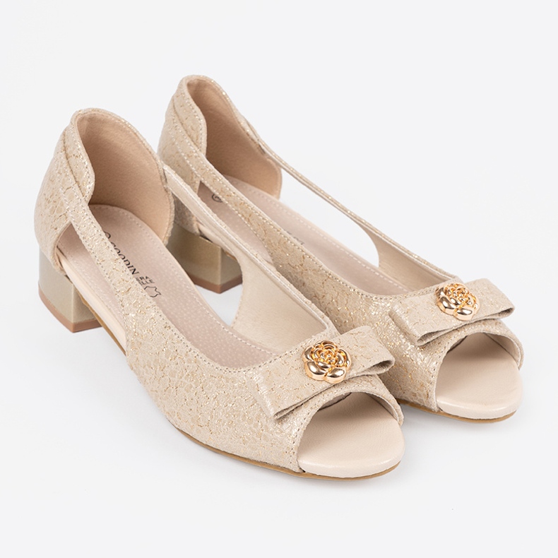 Goodin Zlatne cipele s golim prstima zlatni 2