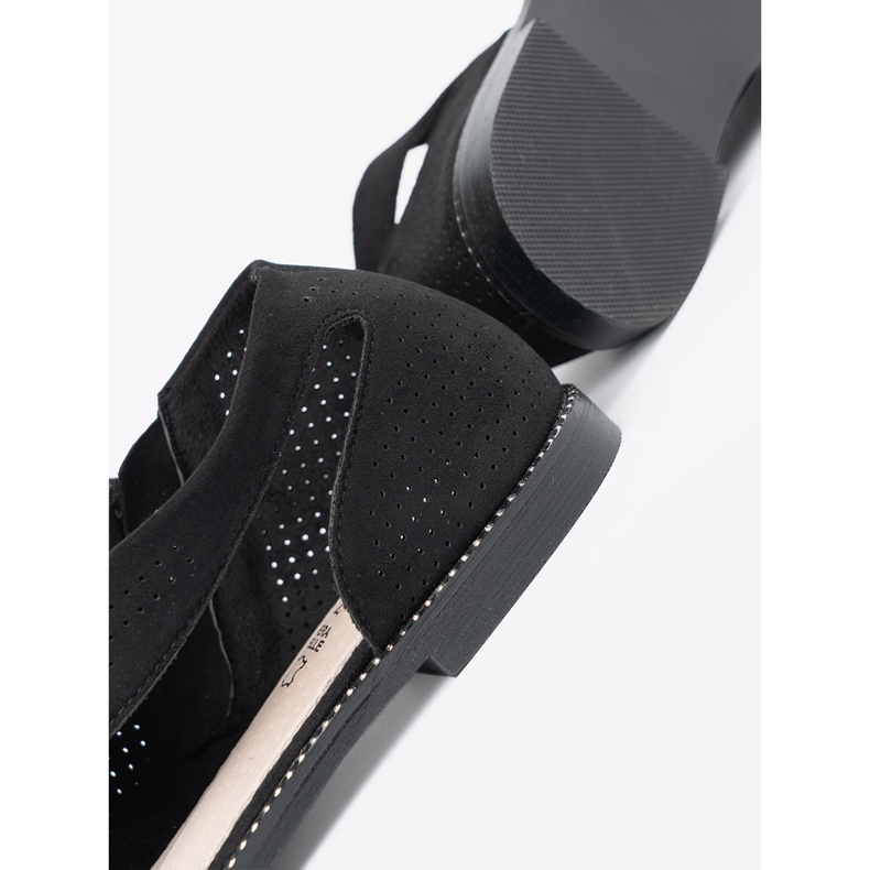 Goodin Crne otvorene ravne sandale crna 1