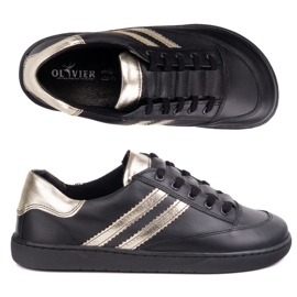 Tenisice bosonoge ženske kaia olivier - crne kožne cipele crna 1