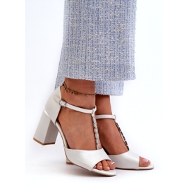 Vinceza Srebrne Aniya sandale na visoku petu s kubnim cirkonima srebro 2