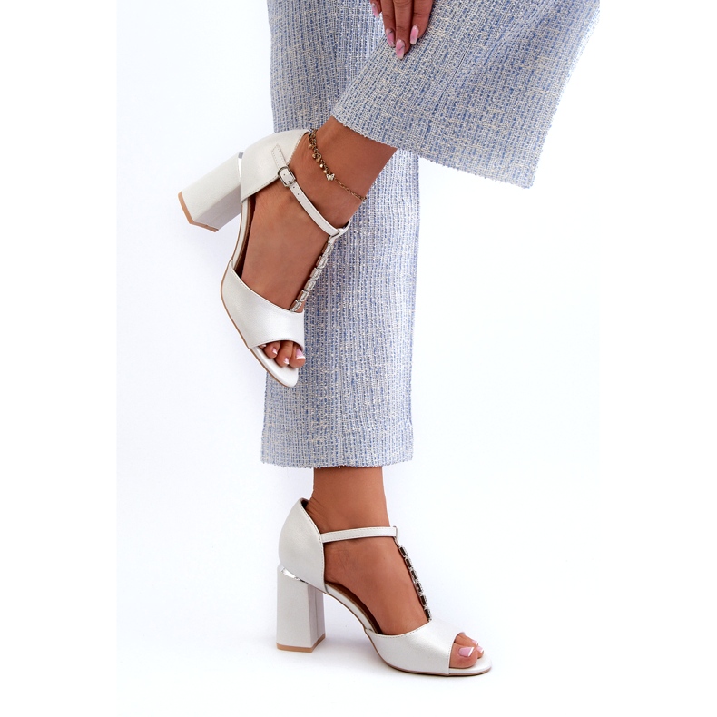 Vinceza Srebrne Aniya sandale na visoku petu s kubnim cirkonima srebro 5