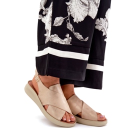 Jezzi Ženske sandale od zlatne eko kože zlatna 1