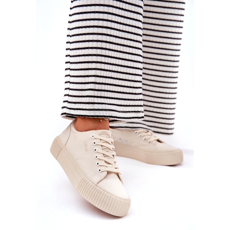 Ženske materijalne tenisice Big Star RR274407 bež 4