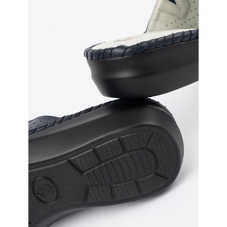 J. Star LIPIN LICHA s kožnim umetnutim mornarsko plavim plava 1