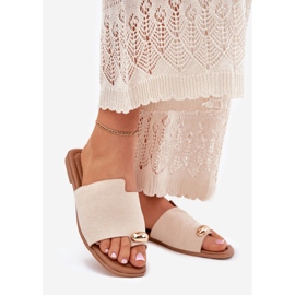 Ravne ženske flip jakne sa zlatnim detaljima bež 1