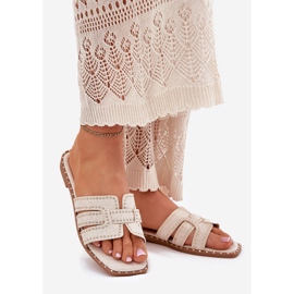 Ukrašeni ravni -zabilježeni ravni flip jarud bež 1